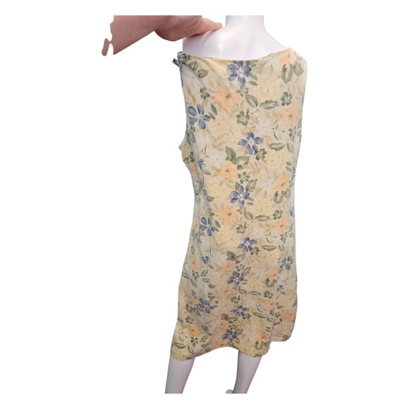 Liz Claiborne Yellow Floral Sleeveless Dress Womens size XL Vintage 90's - Picture 3 of 9